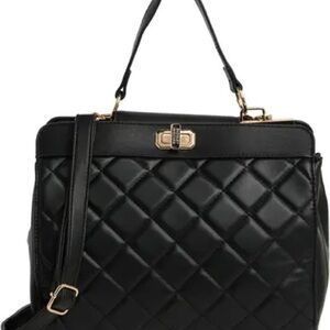 Badgley Mischka Elegant Black Quilted Tote